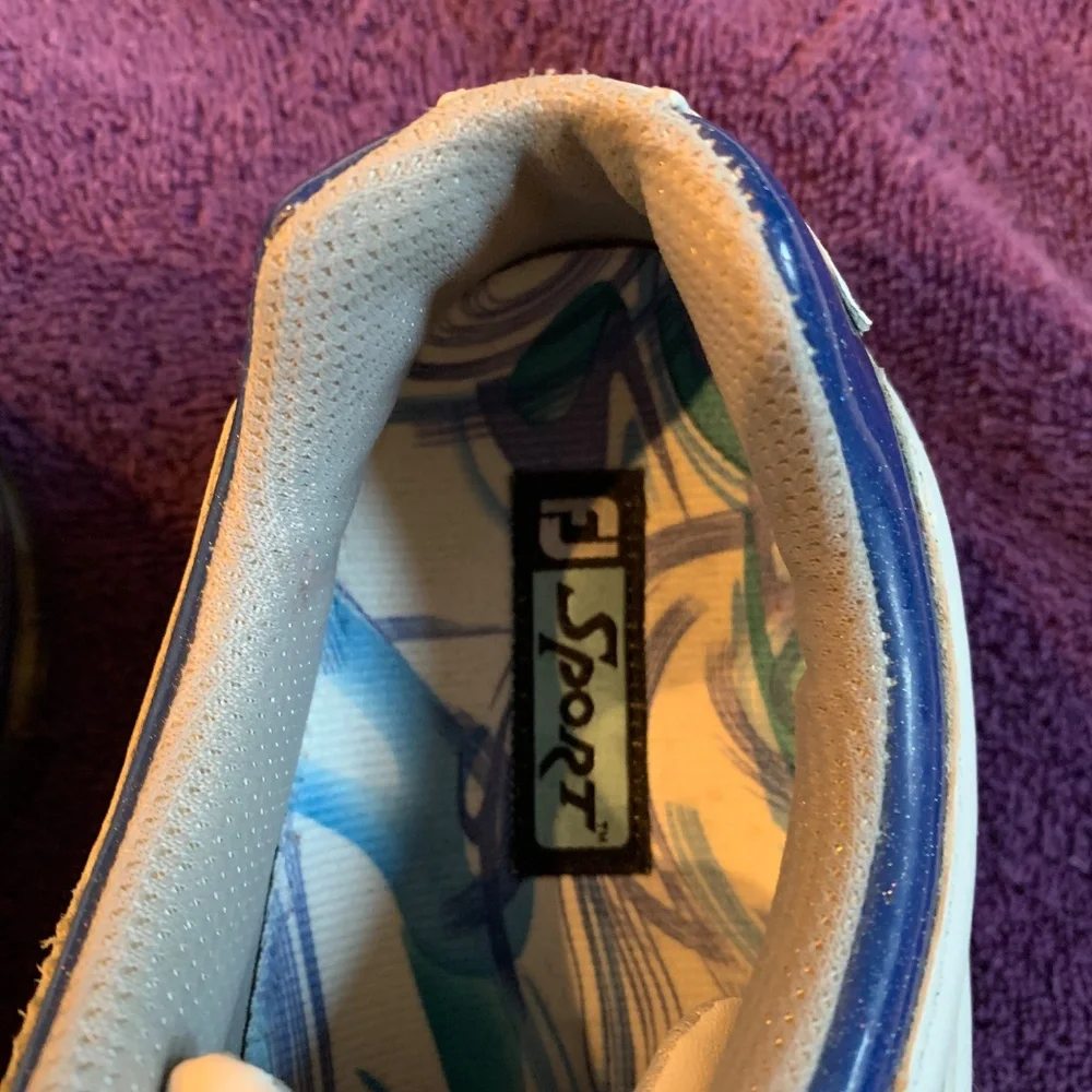 Foot Joy White/Royal Blue Leather Golf Shoes sz 8.5 M
